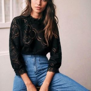 Sezane Bacall Lace Blouse